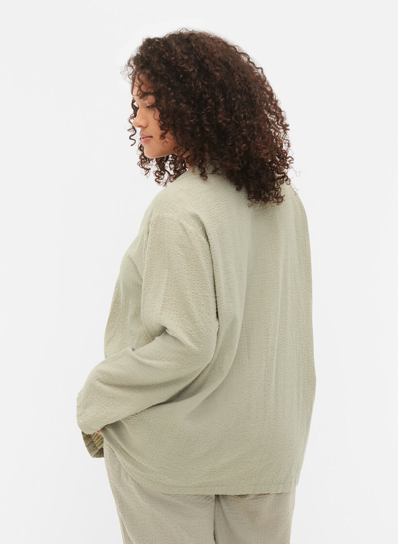 Chemise en coton avec structure, Seagrass , Model image number 1