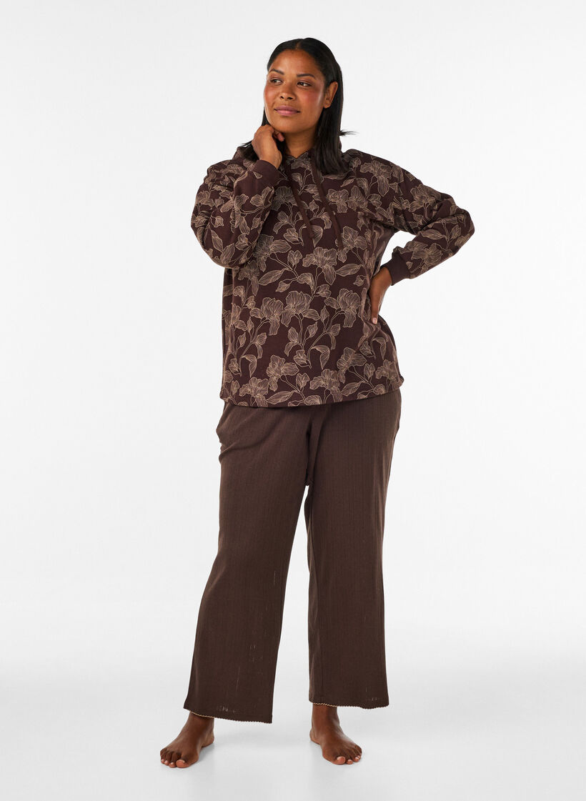 Sweat &agrave; capuche avec imprim&eacute; int&eacute;gral, Marron, Model image number 1