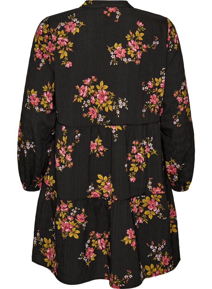 Robes &agrave; imprim&eacute; floral avec fermeture &agrave; cravate, Noir, Packshot image number 1
