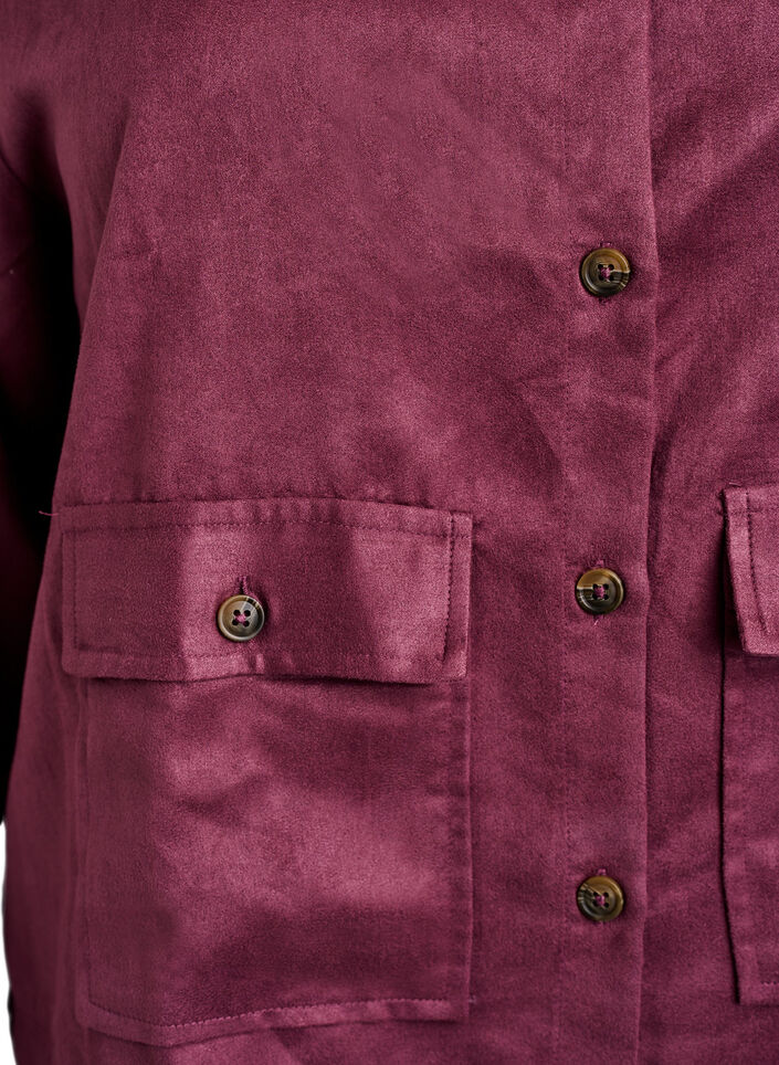 Veste courte en suédine avec poches, Bordeaux, Packshot image number 3