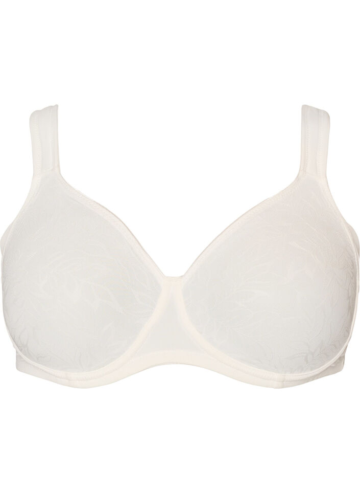 Soutien-gorge confort avec superposition en dentelle et bonnets moul&eacute;s, Blanc, Packshot image number 0