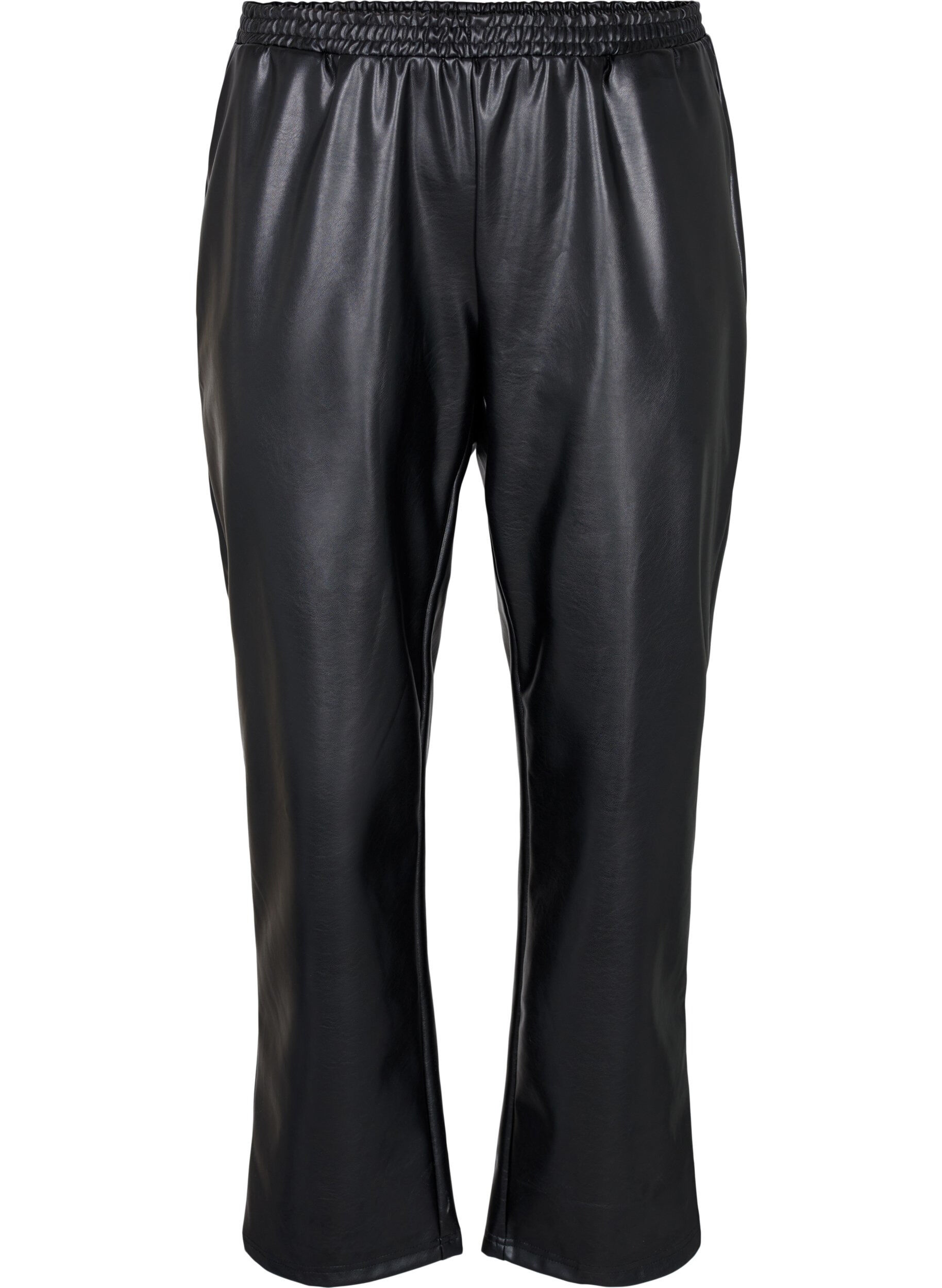 Zizzi Pantalon en simili-cuir avec poches, Black, Packshot image number 0