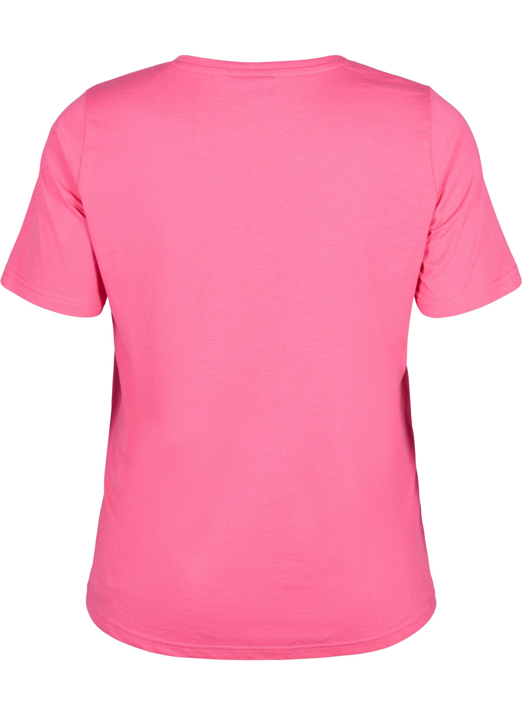 Zizzi FLASH - T-shirt &agrave; col rond, Hot Pink, Packshot image number 1