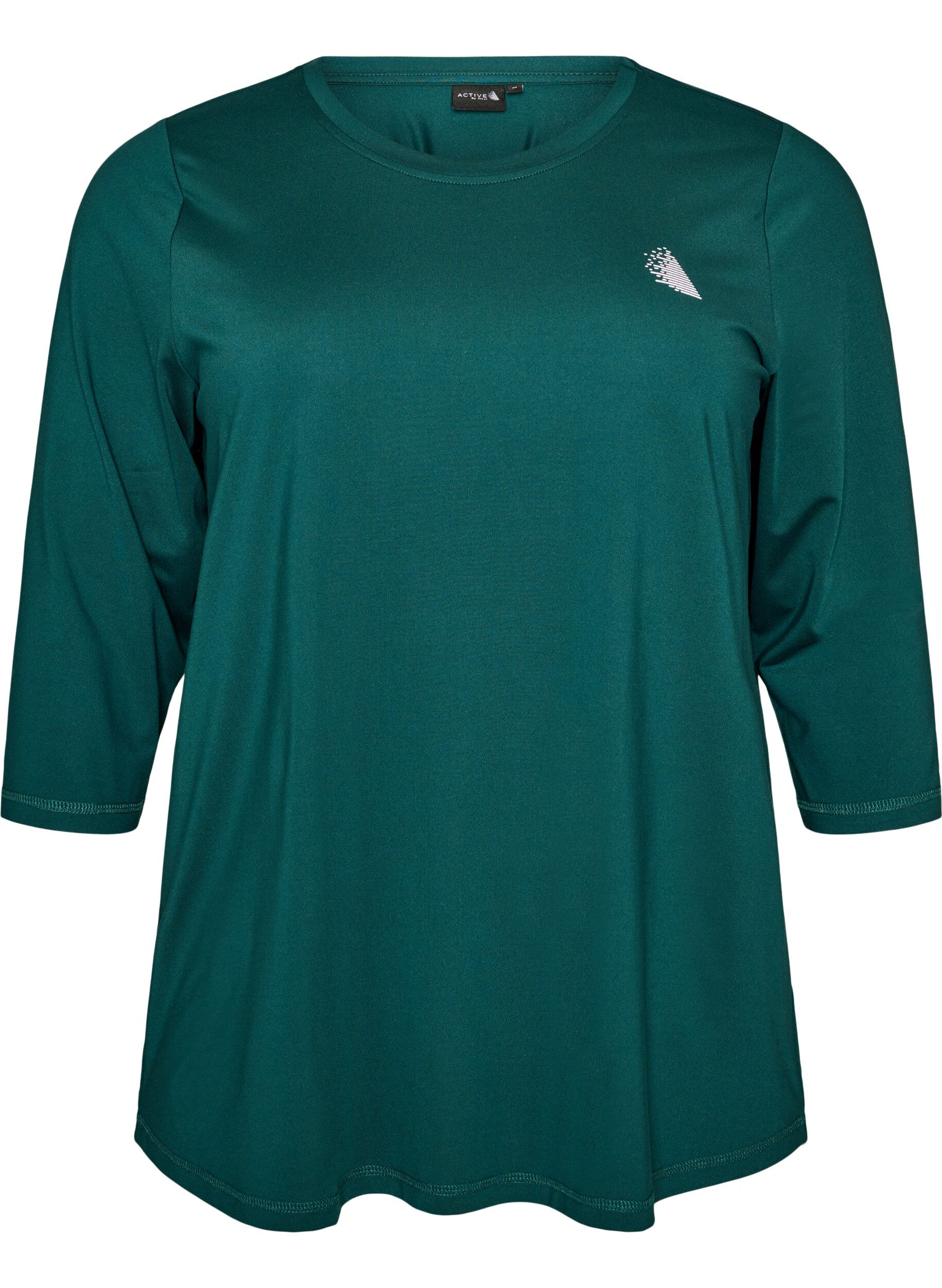 ZizziSports top with 3/4 sleeves, Vert fonc&eacute;, Packshot image number 0