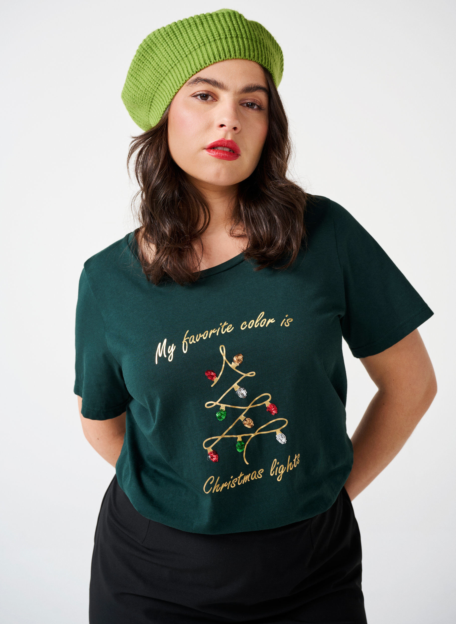 Zizzi T-shirts de No&euml;l en 100 % coton, Scarab w. Tree, Image image number 0