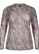 Haut en maille avec imprim&eacute; z&egrave;bre, Noir, Packshot image number 0