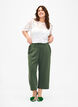 Pantalon 7/8 coupe ample, Vert, Model image number 0