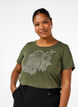 T-shirt en coton avec motif strass, Thyme w. Rhinestones, Model image number 0