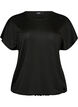 Blouse en jersey avec rayures textur&eacute;es et ourlet smock&eacute;, Noir, Packshot image number 0