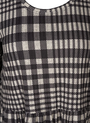 Robe à carreaux avec forme trapèze et manches longues, Check, Packshot image number 2