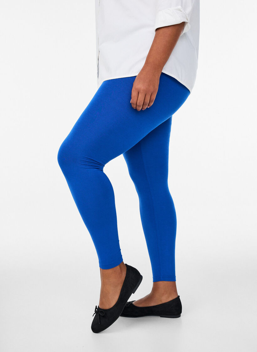 Leggings basiques en viscose, Bleu, Model image number 0