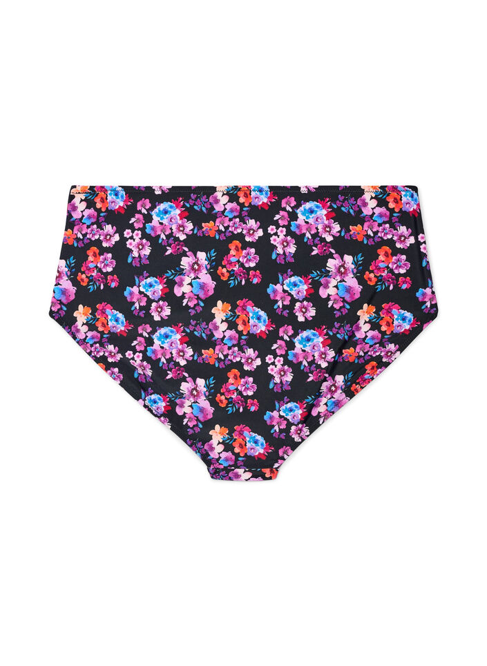 Culotte de bikini taille haute &agrave; motif, Violet, Packshot image number 1