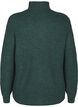 Pull en tricot avec col haut et fermeture &eacute;clair, Vert fonc&eacute;, Packshot image number 1