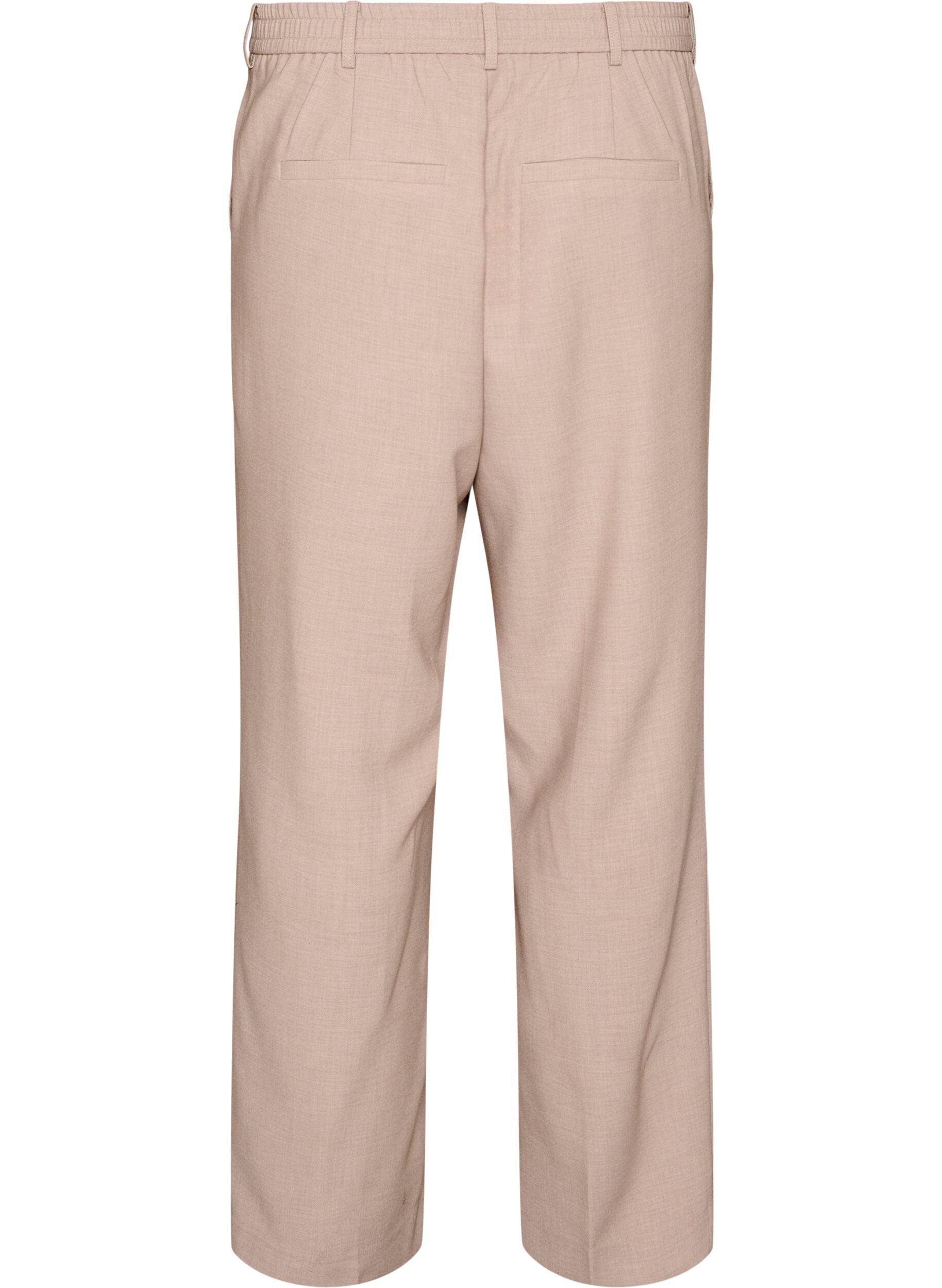 Zizzi Pantalon de tailleur taille haute et coupe droite, Beige, Packshot image number 1