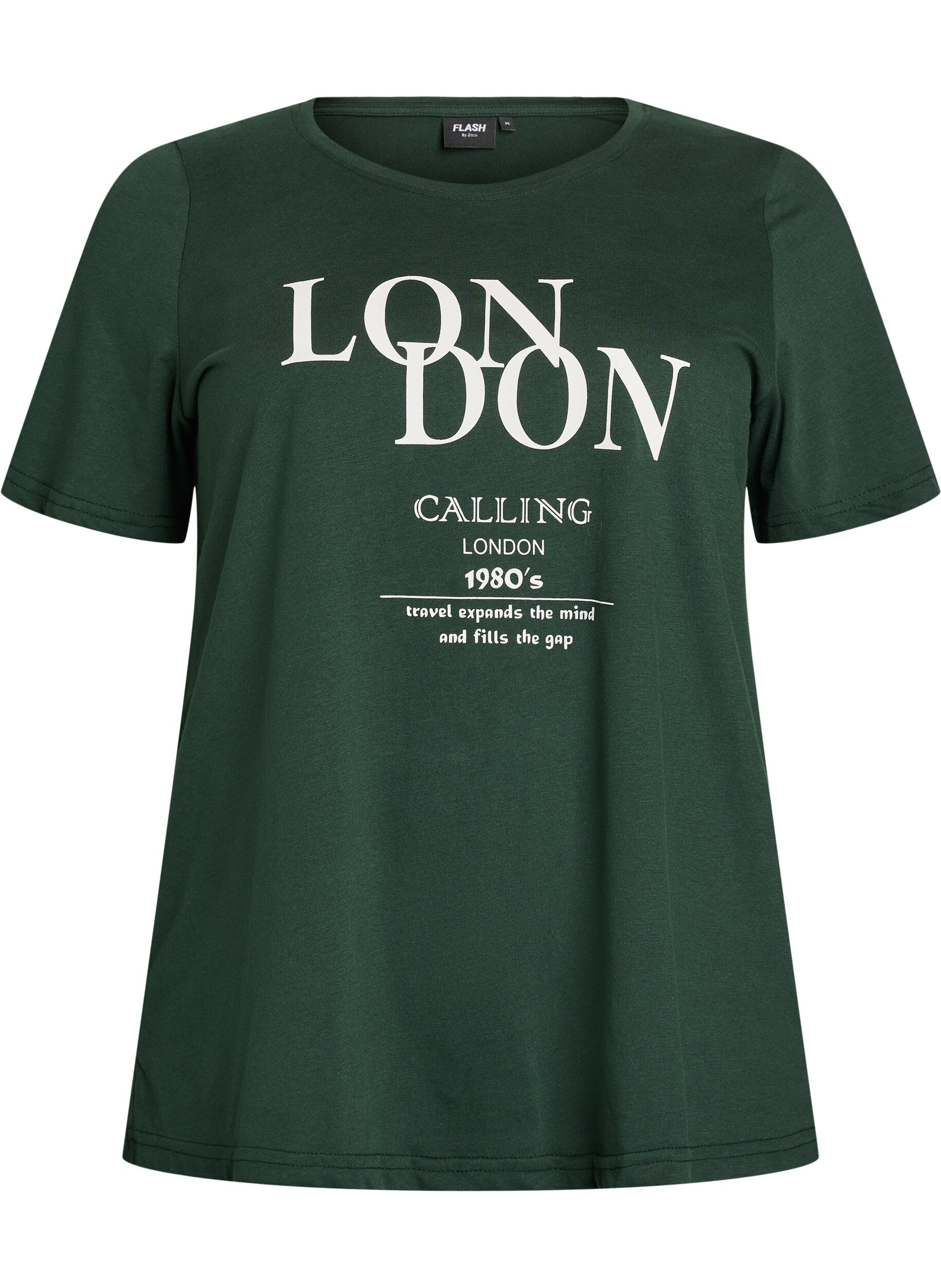 Zizzi T-shirt imprim&eacute;, Vert, Packshot image number 0