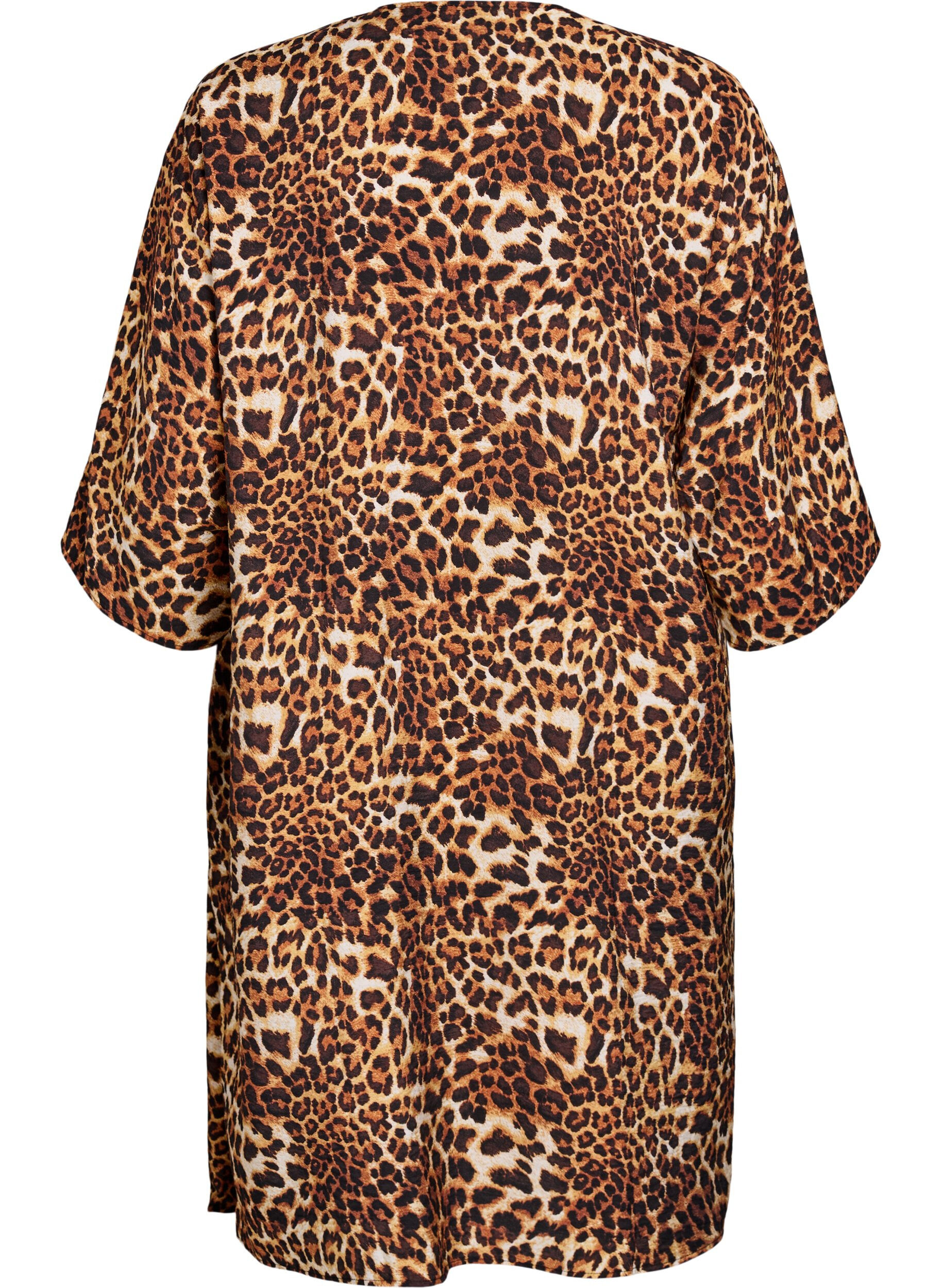 ZizziKimono en viscose avec manches 3/4, Marron, Packshot image number 1