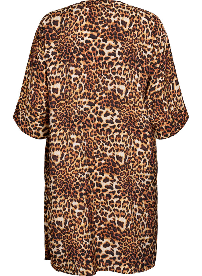 Kimono en viscose avec manches 3/4, Marron, Packshot image number 1