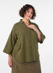 Chemise ample &agrave; rayures avec manches 3/4, Vert, Model image number 0