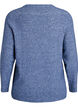 Blouse en maille chin&eacute;e &agrave; col rond, Bleu, Packshot image number 1
