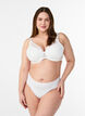 Soutien-gorge rembourr&eacute; en dentelle avec armatures, Blanc, Model image number 1