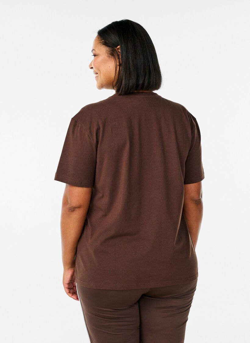 T-shirt sportif en coton biologique, Marron, Model image number 2
