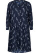 Robes midi à manches longues, Navy B. Feather AOP, Packshot image number 0
