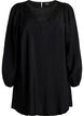 Tunique en viscose avec dentelle, Noir, Packshot image number 0
