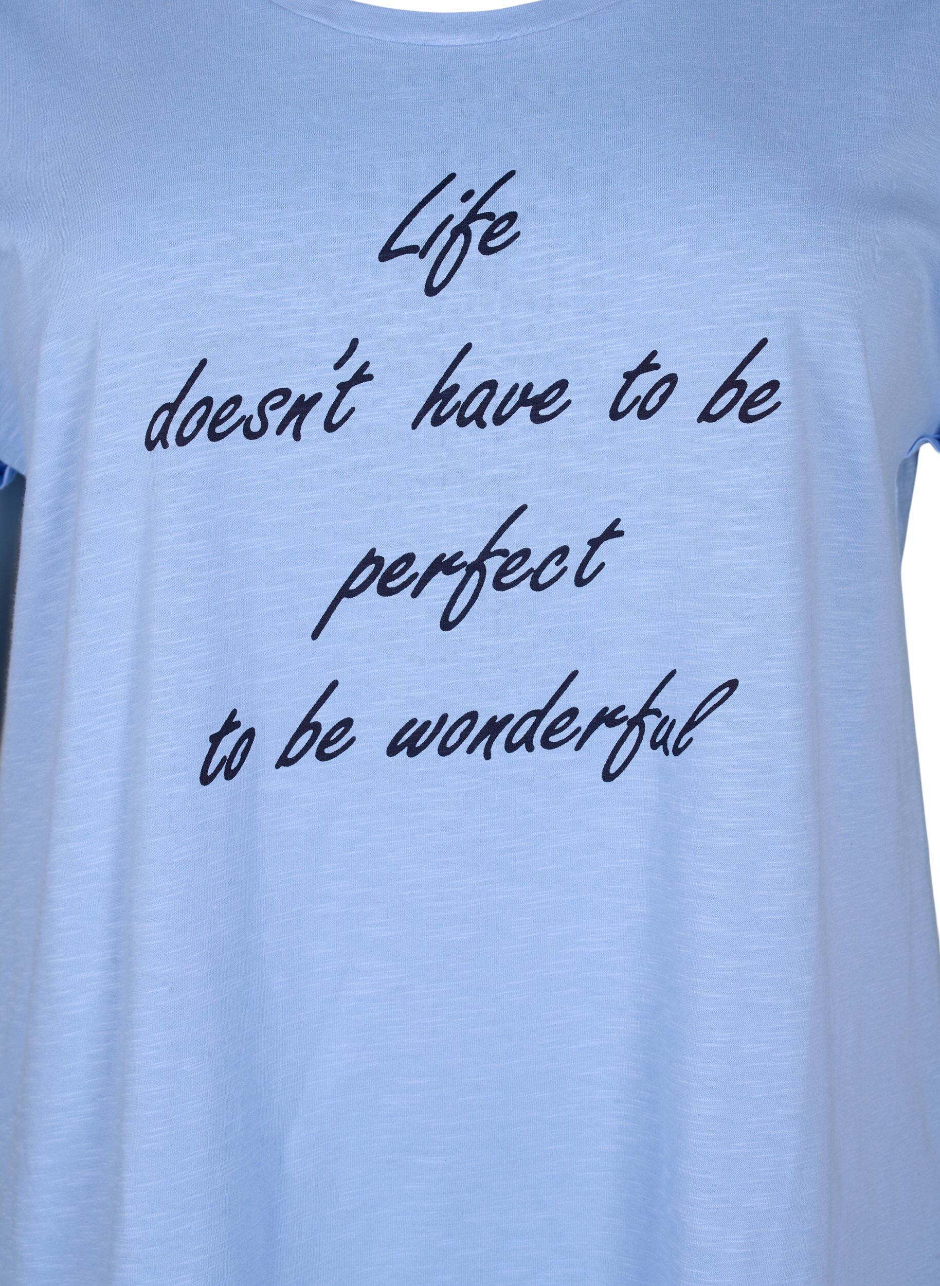 Zizzi T-shirt imprim&eacute; en coton biologique, Serenityw.Navy Print, Packshot image number 2