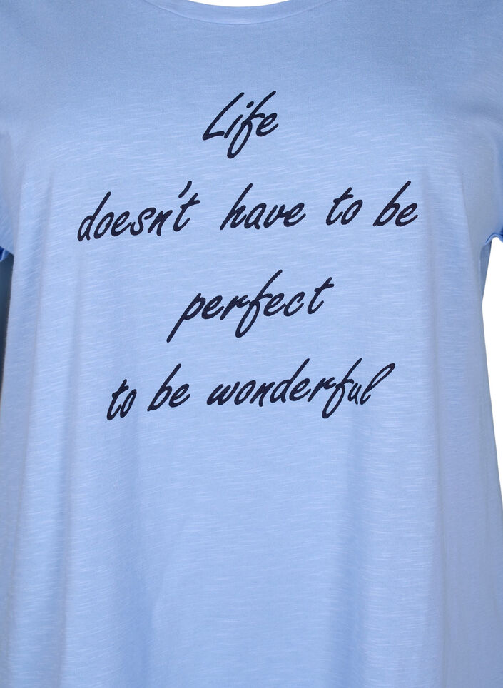 T-shirt imprimé en coton biologique, Serenityw.Navy Print, Packshot image number 2