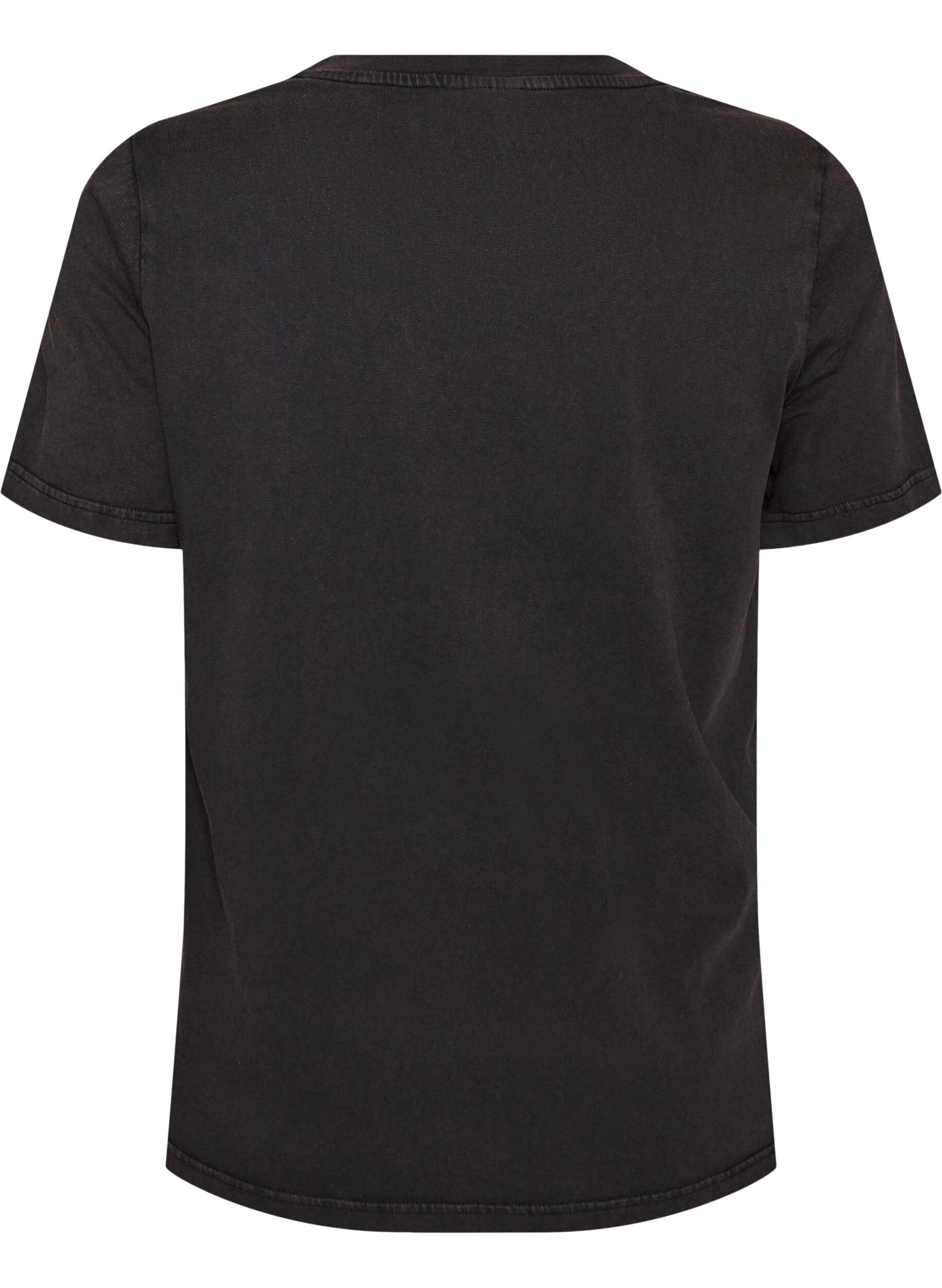 ZizziT-shirt en coton bio avec imprim&eacute;, Gris anthracite, Packshot image number 1