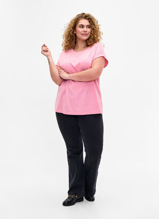 T-shirt mélangé à manches courtes, Strawberry Pink Mel., Model image number 2