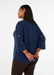 Pull &agrave; c&oelig;urs et manches 3/4, Bleu, Model image number 2