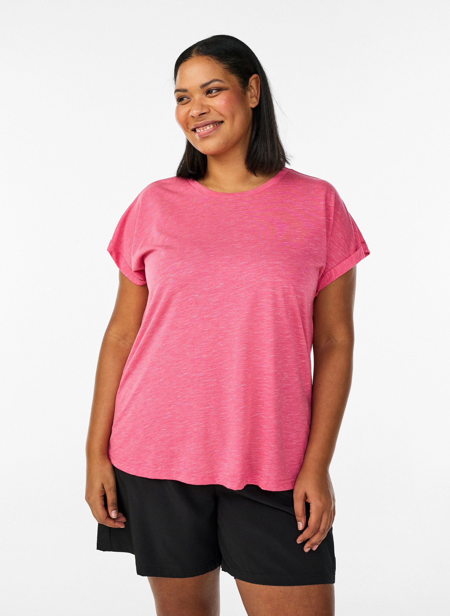 ZizziT-shirt d'entra&icirc;nement ample &agrave; manches courtes, Rose, Model image number 0