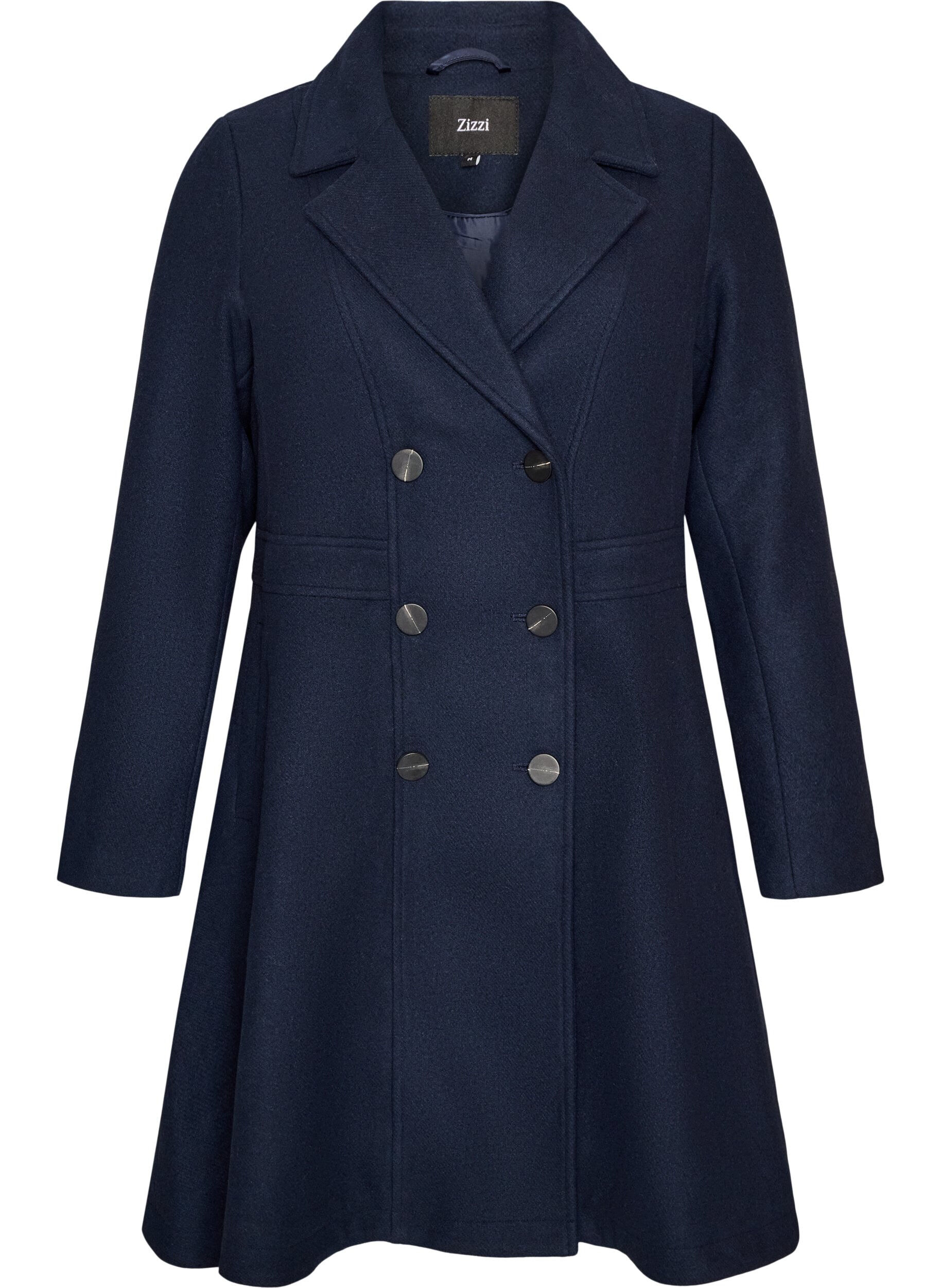 Manteau en laine coupe A avec poches