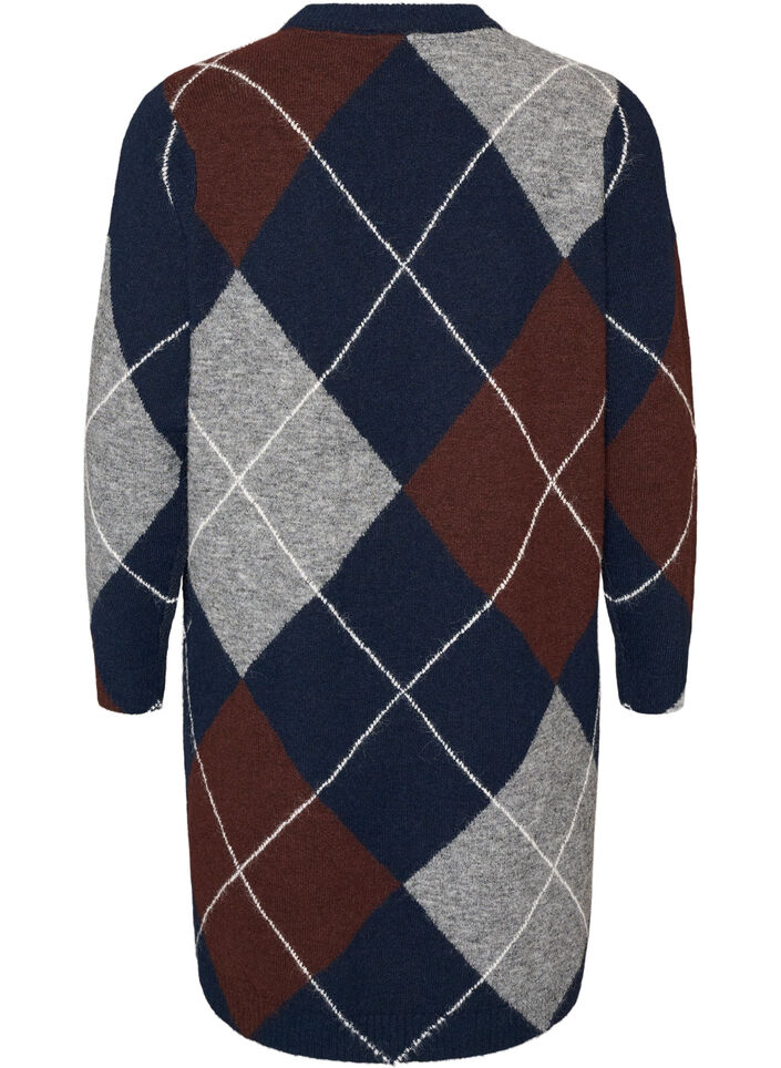 Robe en maille &agrave; grands carreaux, Bleu, Packshot