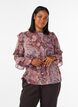 Blouse &agrave; imprim&eacute; cachemire et d&eacute;tails &agrave; volants, Mauve, Model image number 0