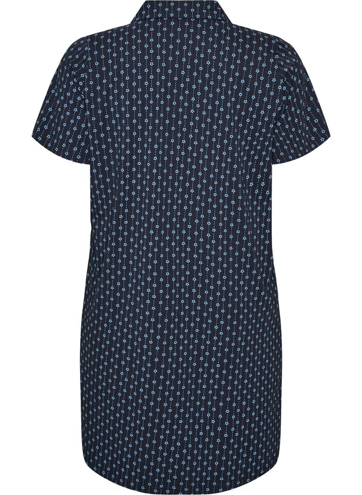 Chemise de nuit en coton &agrave; boutons, Bleu, Packshot image number 1