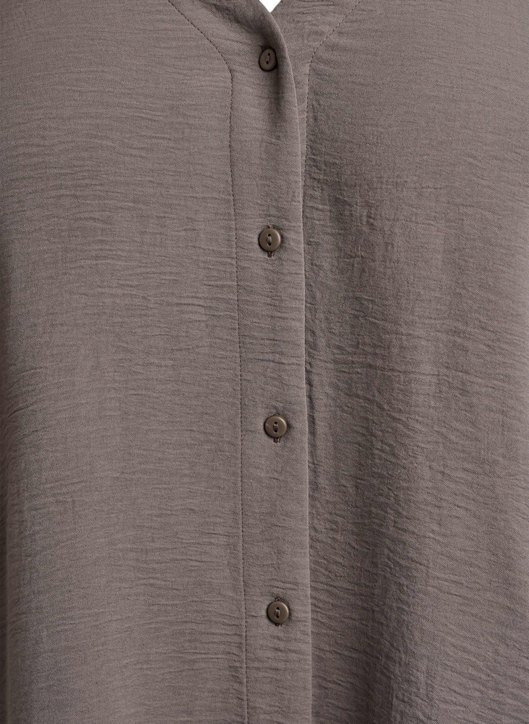 Zizzi Shirt blouse with V-neck and 3/4 sleeves, Beige, Packshot image number 2