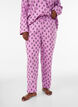 Pantalon de pyjama taille haute en coton, Rose, Model image number 2