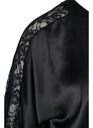 Robe de chambre en dentelle, Black, Packshot image number 3