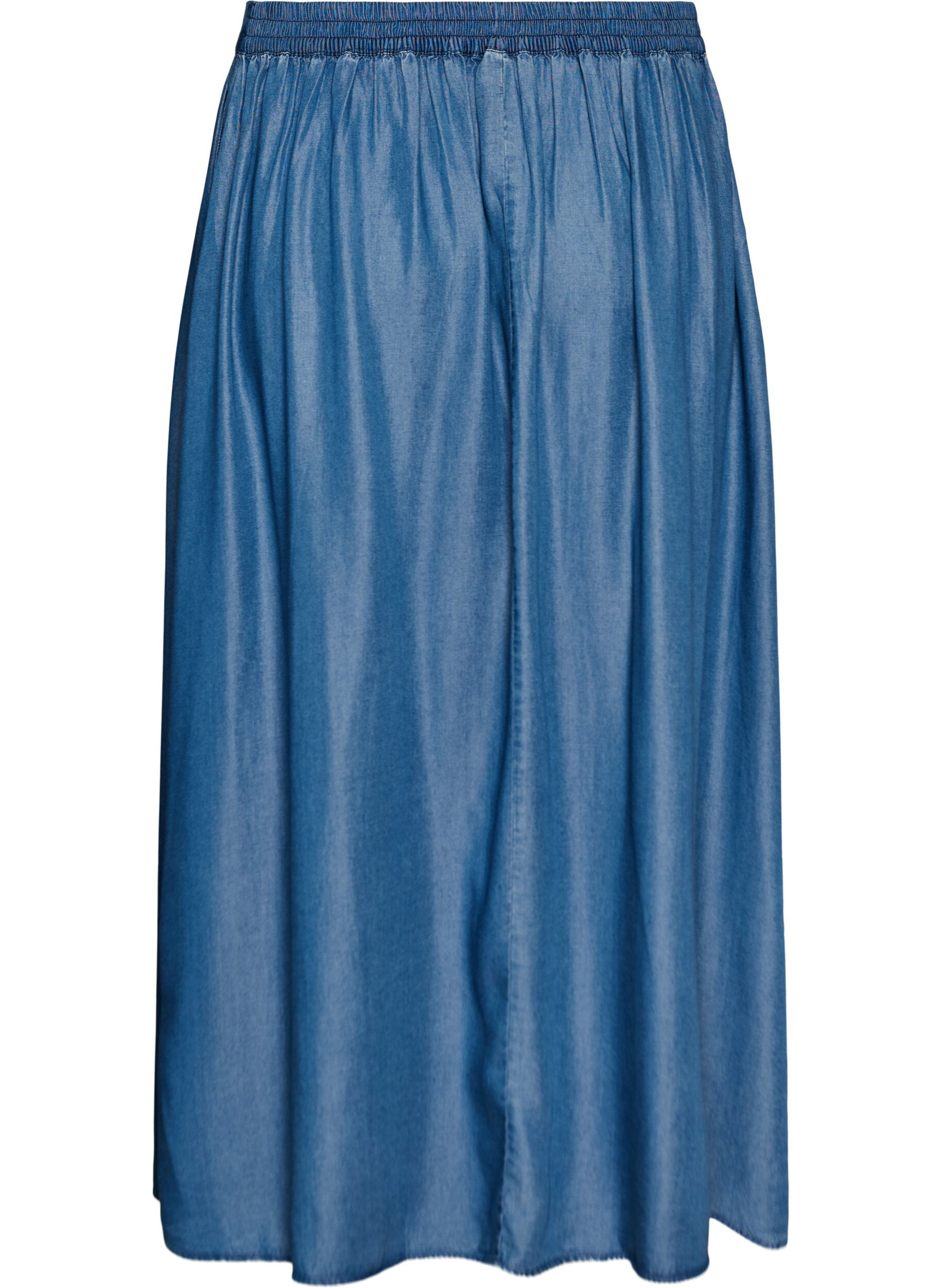 ZizziJupe longue aspect denim en lyocell TENCEL&trade;, Bleu, Packshot image number 1