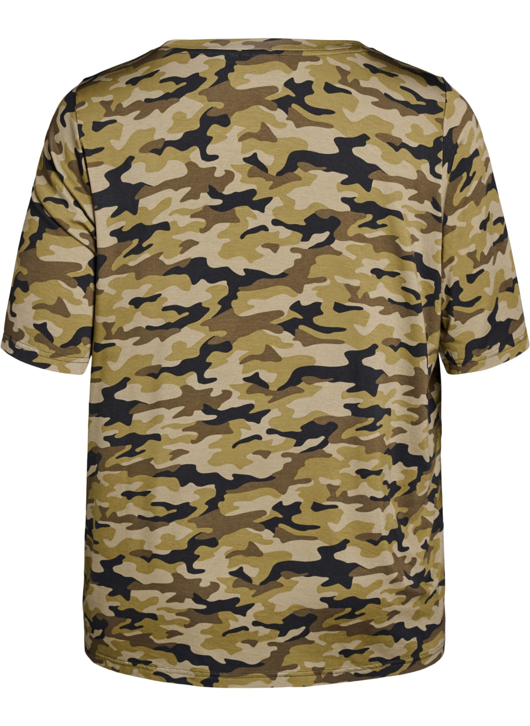 Zizzi T-shirt avec TENCEL&trade; Lyocell et impression camouflage, Vert, Packshot image number 1