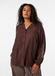 Chemise en viscose avec manches brod&eacute;es, Marron, Model image number 0