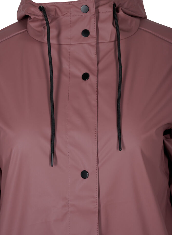 Veste de pluie avec capuche et fermeture boutonnée, Rose Taupe, Packshot image number 2