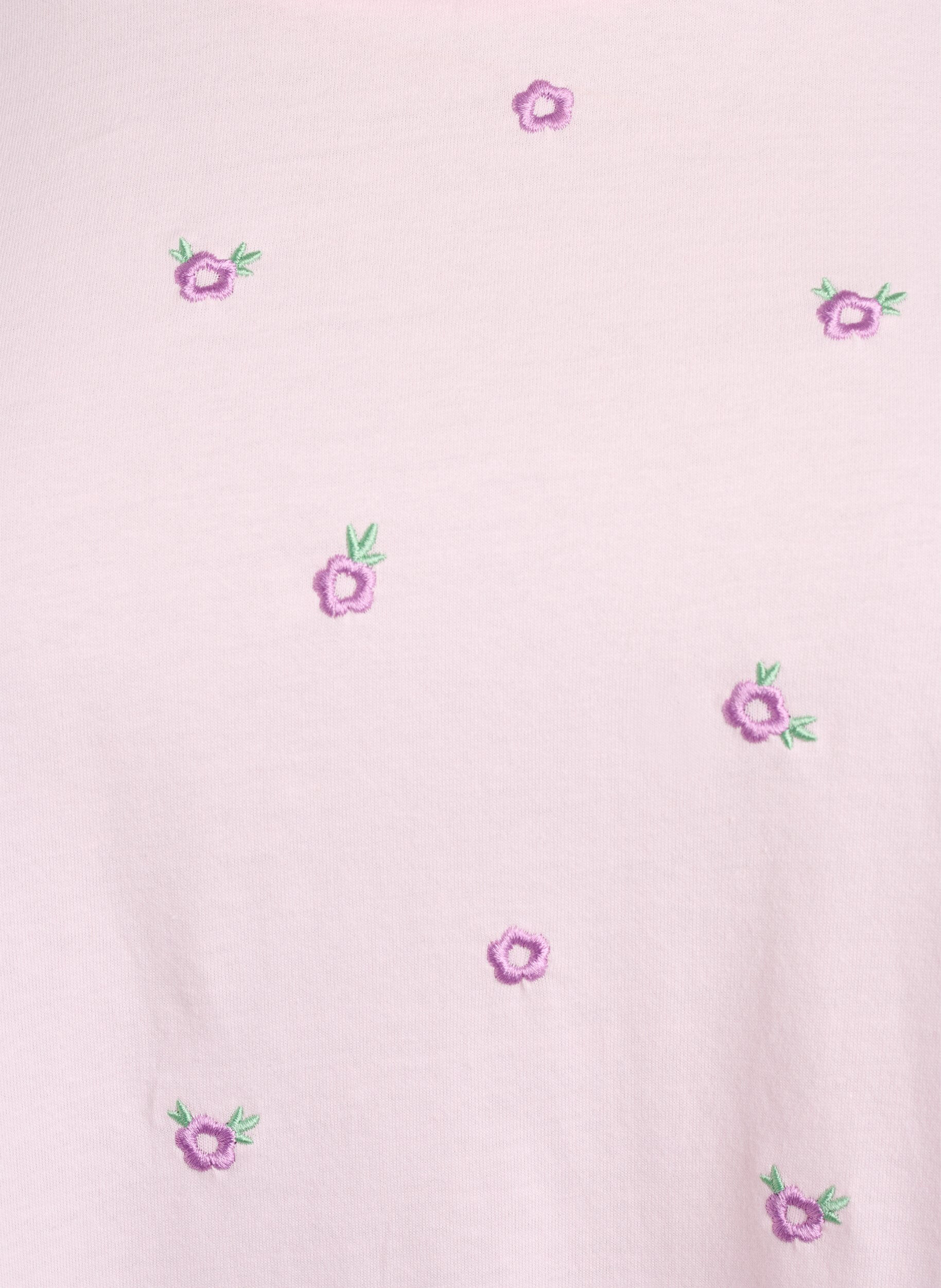 ZizziT-shirt en coton biologique avec motifs brod&eacute;s, Rose, Packshot image number 2