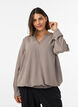 Blouse &agrave; la silhouette ballon avec col en V, Beige, Model image number 0