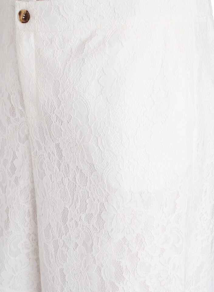 Bermuda taille haute en dentelle, Vanille, Packshot image number 2