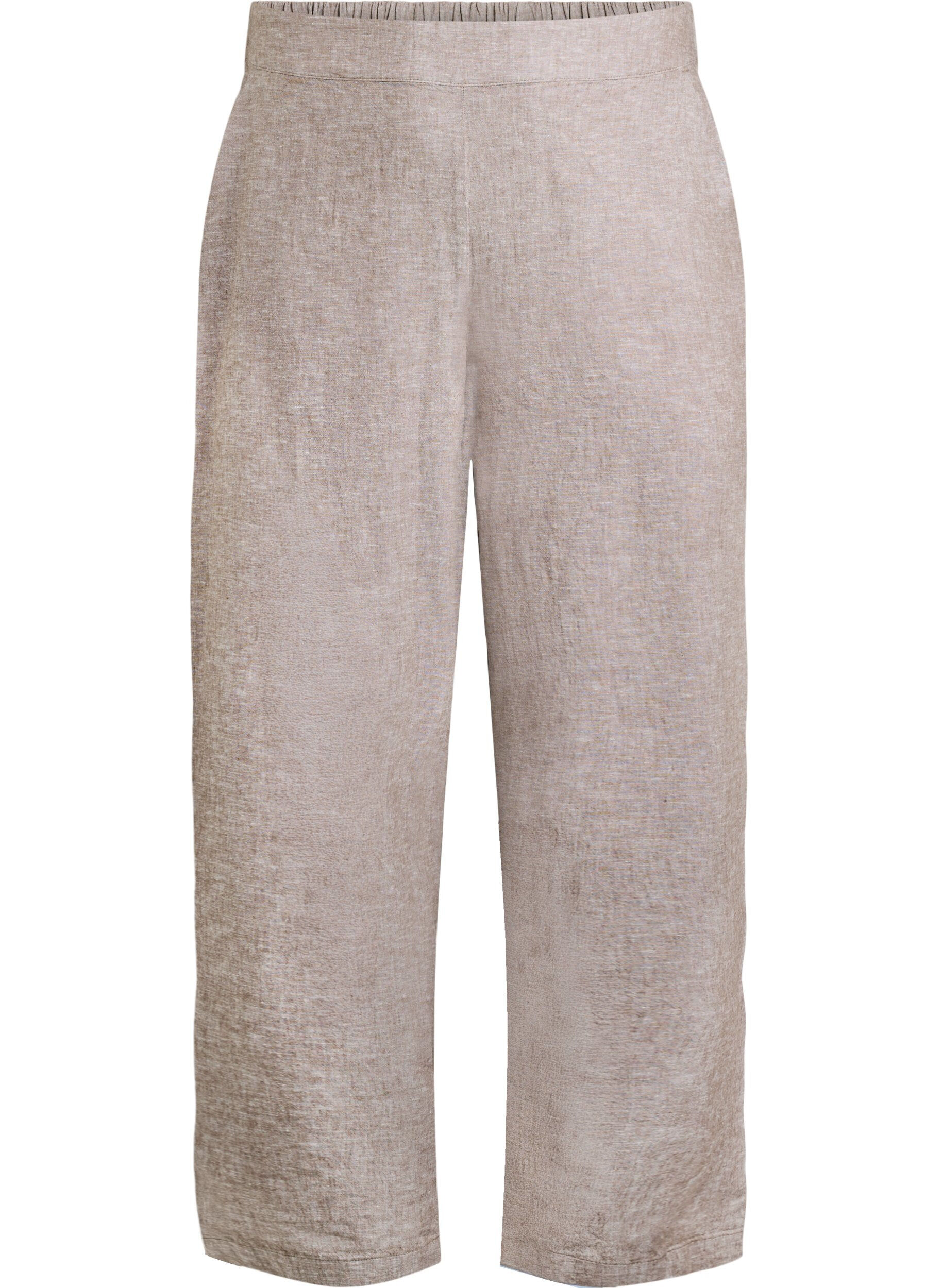 ZizziPantalon ample en lin et viscose, Marron, Packshot image number 0
