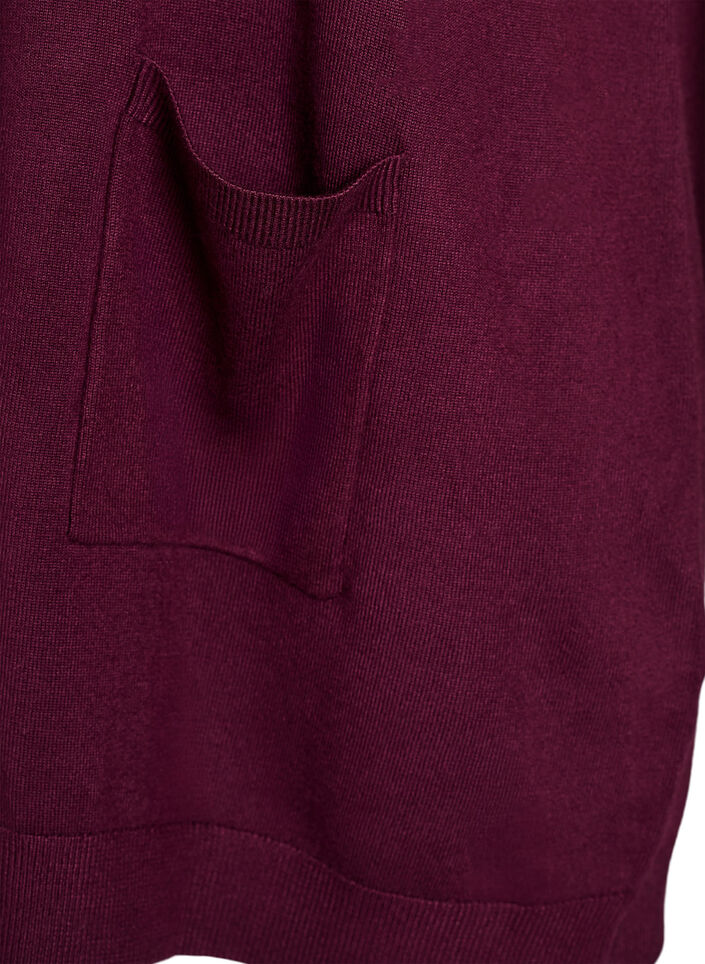 Long cardigan tricot&eacute; en m&eacute;lange de viscose, Bordeaux, Packshot image number 2