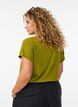 T-shirt &agrave; manches courtes en coton m&eacute;lang&eacute;, Vert, Model image number 2